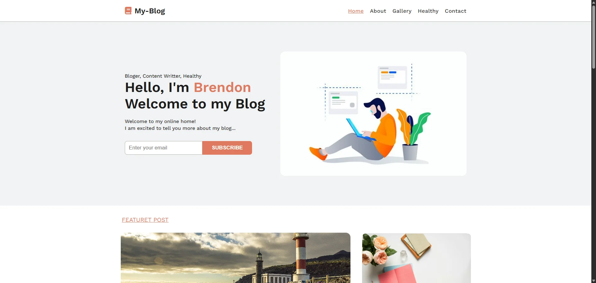 Front-End blog page: Easy to read layout and simple navigation