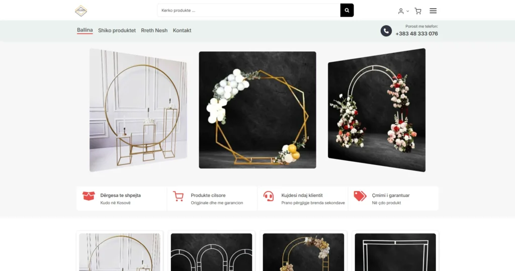 Hajra Company WooCommerce metal decor store built with WordPress and Avada